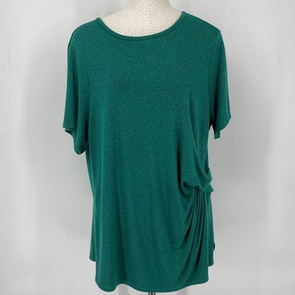 Ava & Viv Green Side-Gathered Top | Size XL | Casual & Flattering Fit | 1-111 - Picture 3 of 11